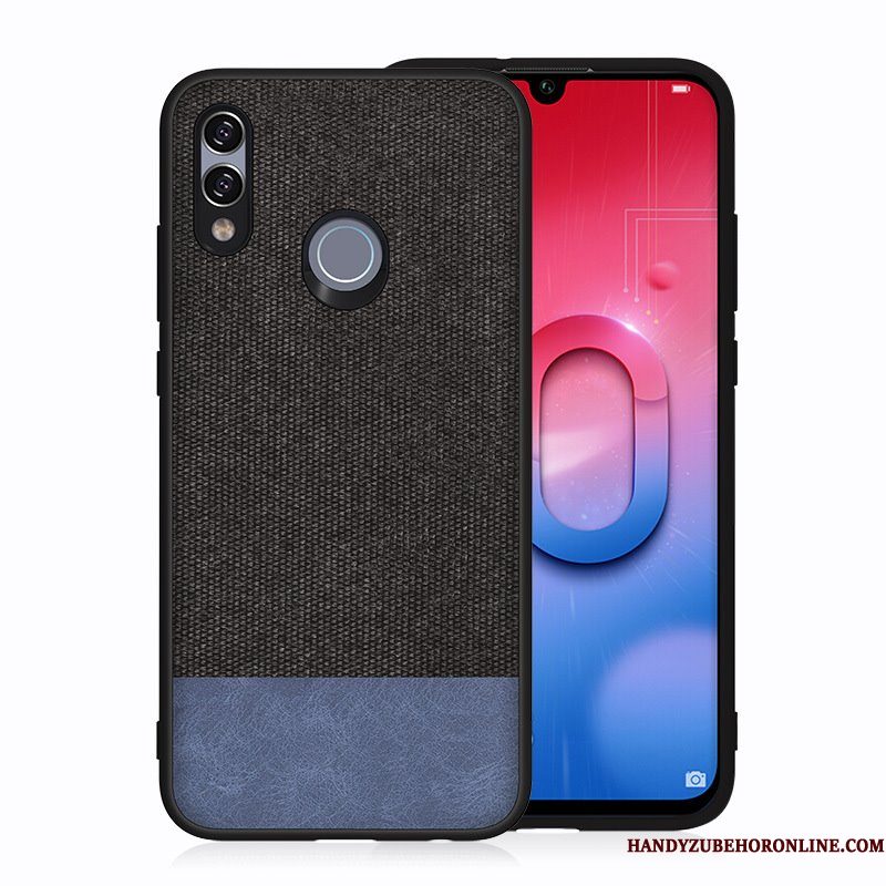 Hoesje Huawei P Smart 2019 Zakken Canvas Achterklep, Hoes Huawei P Smart 2019 Bescherming Geeltelefoon