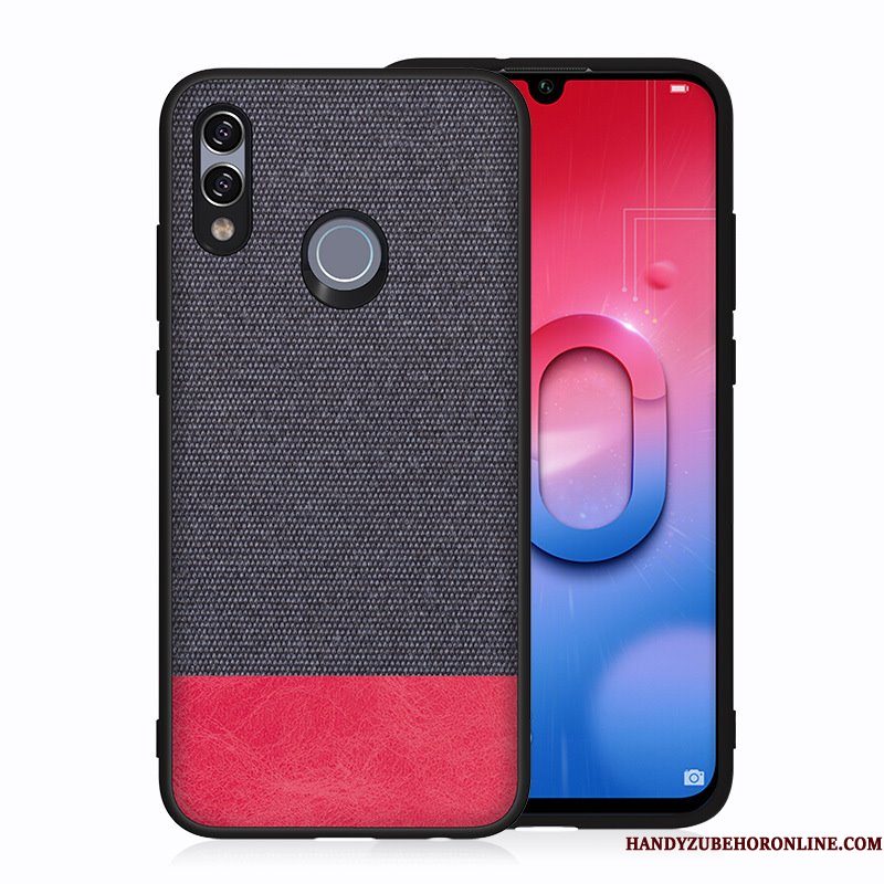 Hoesje Huawei P Smart 2019 Zakken Canvas Achterklep, Hoes Huawei P Smart 2019 Bescherming Geeltelefoon