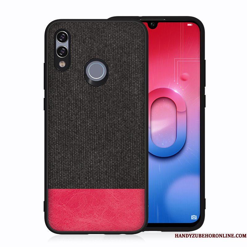 Hoesje Huawei P Smart 2019 Zakken Canvas Achterklep, Hoes Huawei P Smart 2019 Bescherming Geeltelefoon