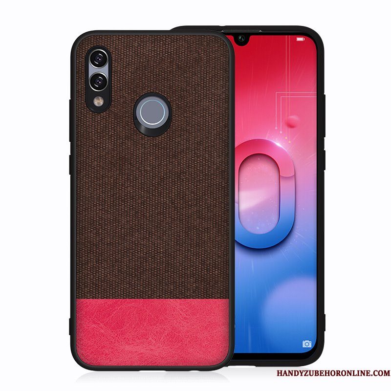 Hoesje Huawei P Smart 2019 Zakken Canvas Achterklep, Hoes Huawei P Smart 2019 Bescherming Geeltelefoon