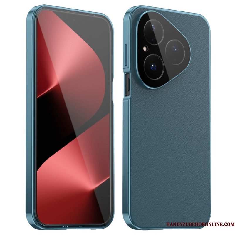 Hoesje Huawei Pura 80 Lederen Ontwerp En Gehard Glazen Schermbeschermer