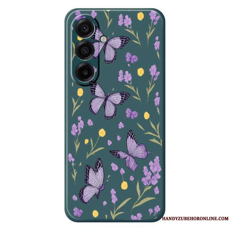 Hoesje Samsung Galaxy A17 4g / 5g Paarse Vlinders