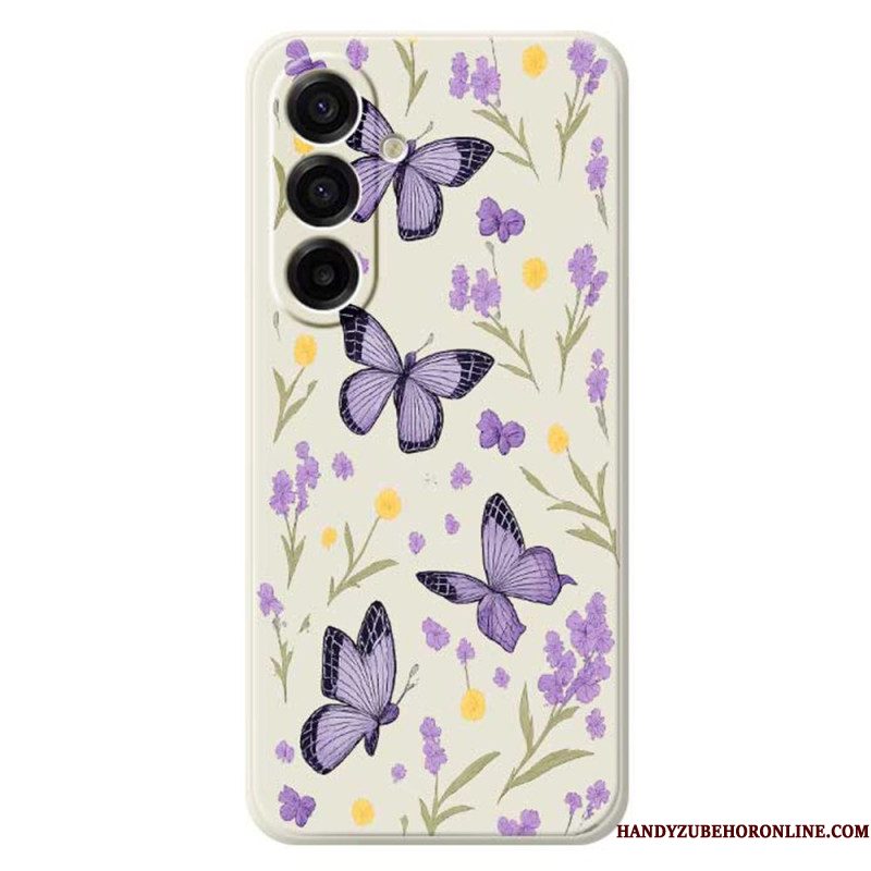 Hoesje Samsung Galaxy A17 4g / 5g Paarse Vlinders