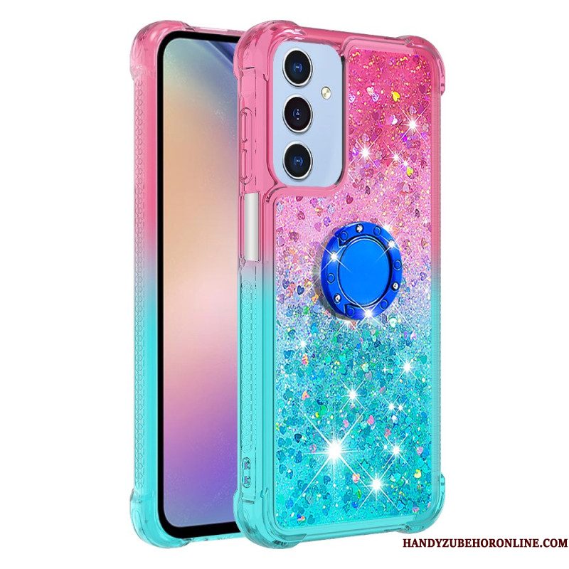 Hoesje Samsung Galaxy A17 4g / 5g Ringsteun Met Glittergradiënt
