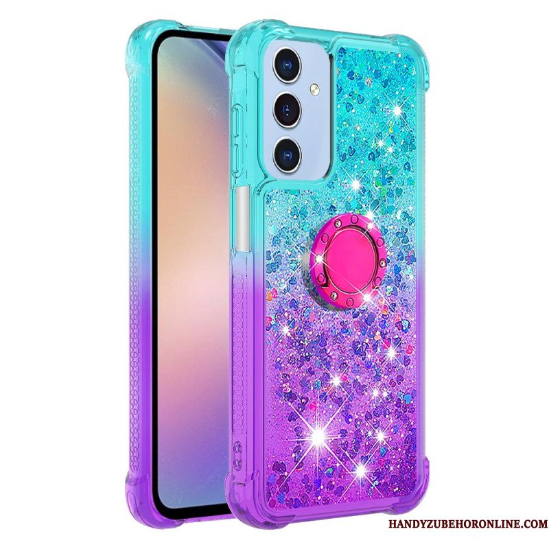 Hoesje Samsung Galaxy A17 4g / 5g Ringsteun Met Glittergradiënt
