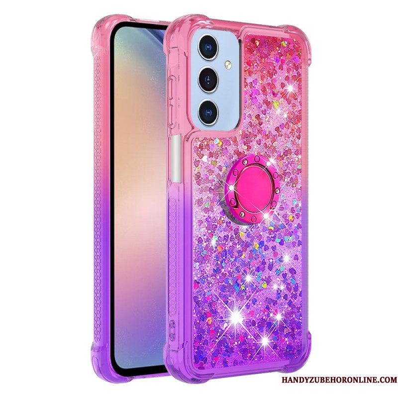 Hoesje Samsung Galaxy A17 4g / 5g Ringsteun Met Glittergradiënt