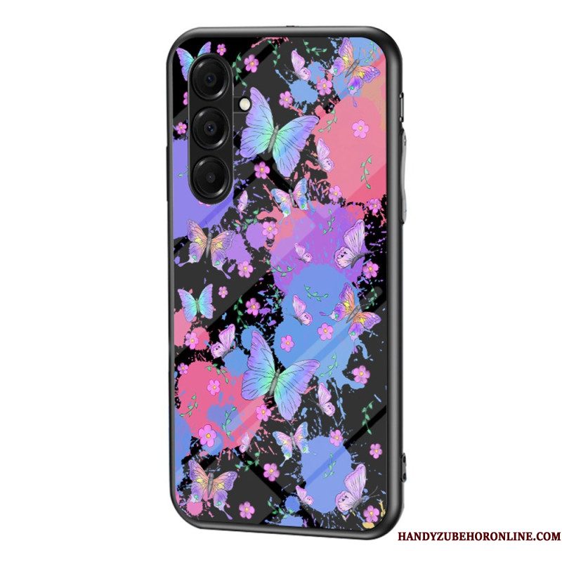 Hoesje Samsung Galaxy A17 4g / 5g Vlinders Van Gehard Glas Bescherming Hoesje