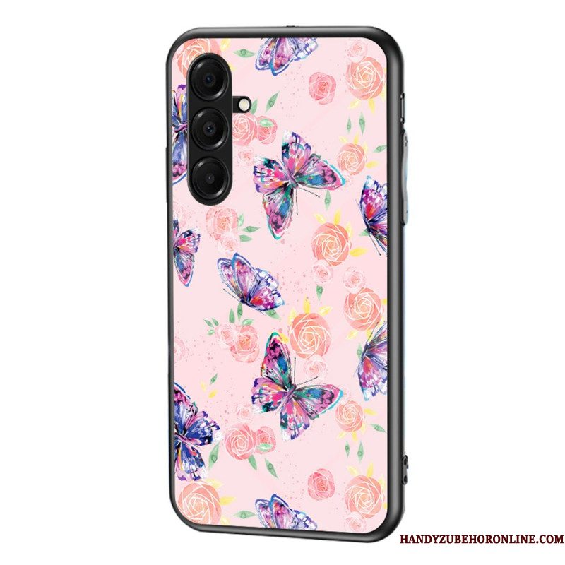 Hoesje Samsung Galaxy A17 4g / 5g Vlinders Van Gehard Glas Bescherming Hoesje