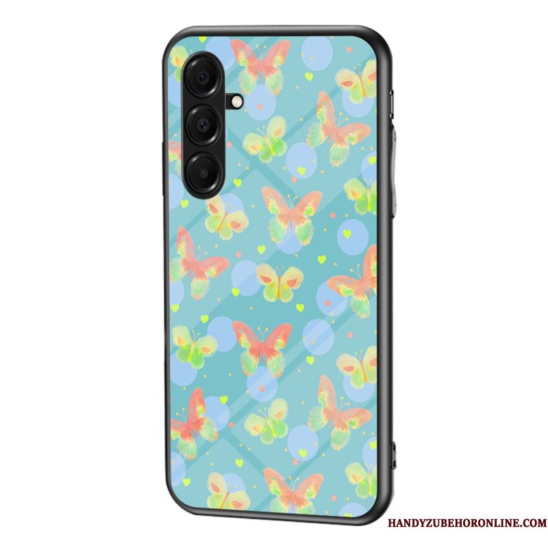 Hoesje Samsung Galaxy A17 4g / 5g Vlinders Van Gehard Glas Bescherming Hoesje