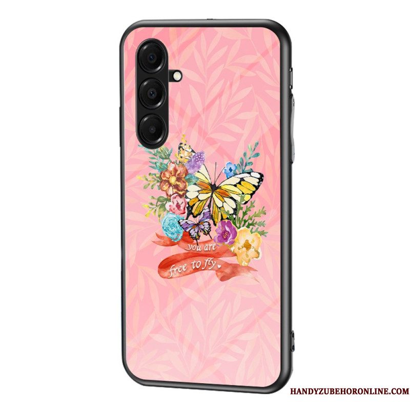 Hoesje Samsung Galaxy A17 4g / 5g Vlinders Van Gehard Glas Bescherming Hoesje