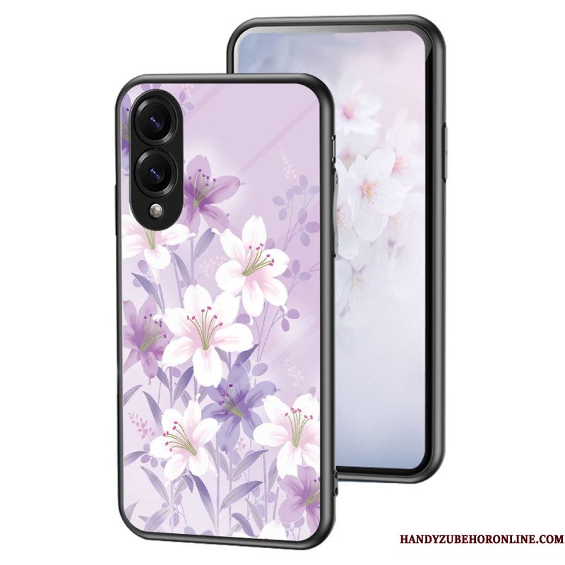 Hoesje Samsung Galaxy S25 5g Edge Bloemenpatroon Van Gehard Glas Bescherming Hoesje