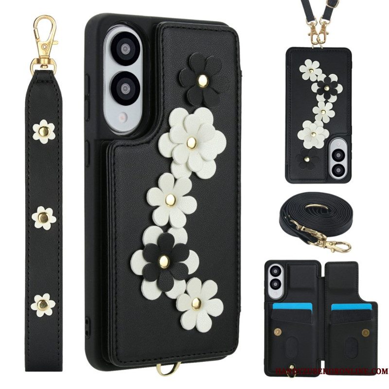 Hoesje Samsung Galaxy S25 5g Edge Kaarthouder Met Bloemenmotief Bescherming Hoesje