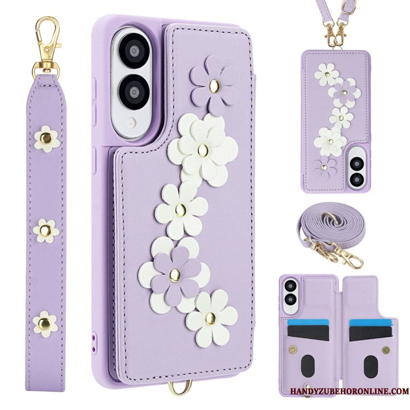 Hoesje Samsung Galaxy S25 5g Edge Kaarthouder Met Bloemenmotief Bescherming Hoesje