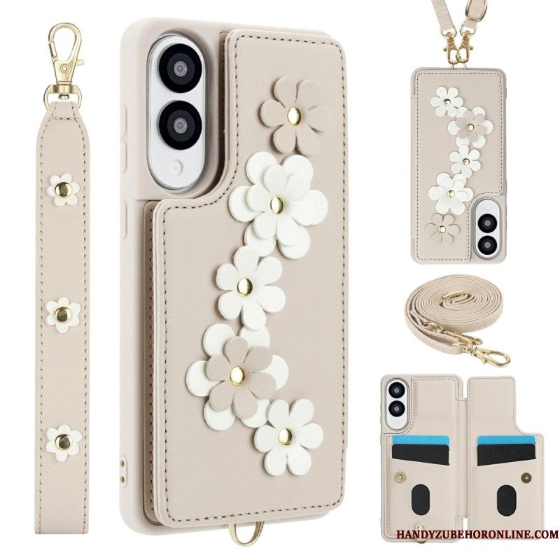 Hoesje Samsung Galaxy S25 5g Edge Kaarthouder Met Bloemenmotief Bescherming Hoesje