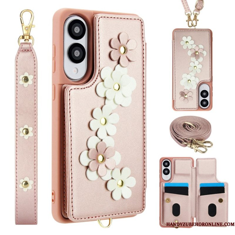 Hoesje Samsung Galaxy S25 5g Edge Kaarthouder Met Bloemenmotief Bescherming Hoesje