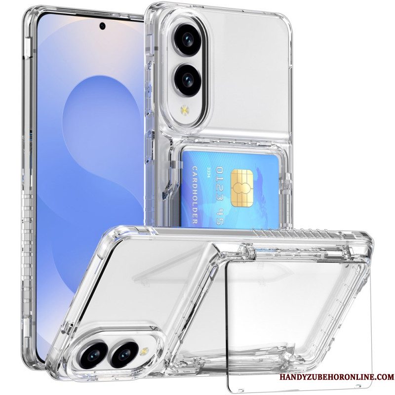 Hoesje Samsung Galaxy S25 5g Edge Transparant Met Kaarthouder Bescherming Hoesje