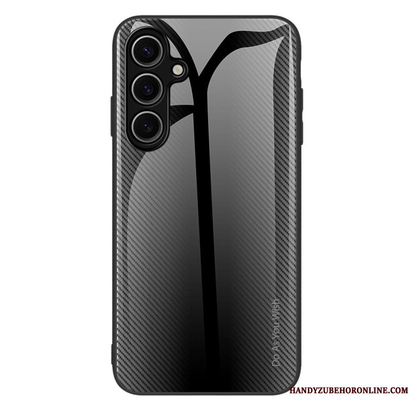 Hoesje Samsung Galaxy S25 5g Gehard Glas Met Koolstofvezelstructuur