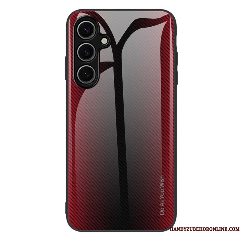Hoesje Samsung Galaxy S25 5g Gehard Glas Met Koolstofvezelstructuur