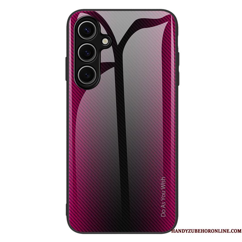 Hoesje Samsung Galaxy S25 5g Gehard Glas Met Koolstofvezelstructuur
