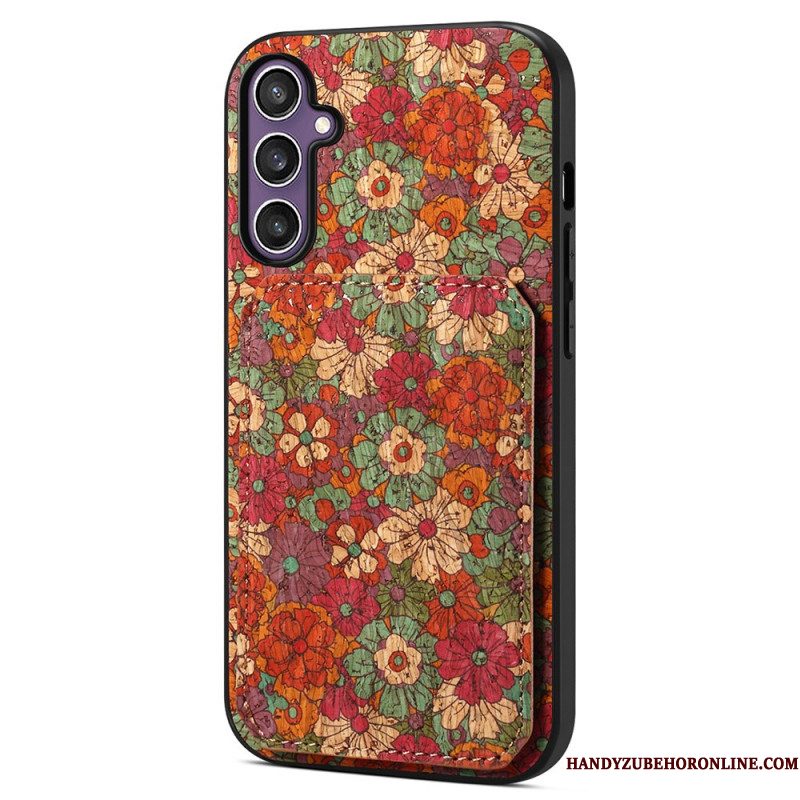Hoesje Samsung Galaxy S25 5g Kaarthouder En Standaard Met Bloemenprint Bescherming Hoesje