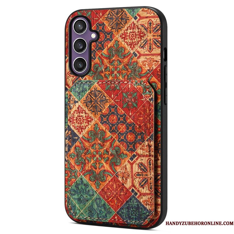 Hoesje Samsung Galaxy S25 5g Kaarthouder En Standaard Met Bloemenprint Bescherming Hoesje