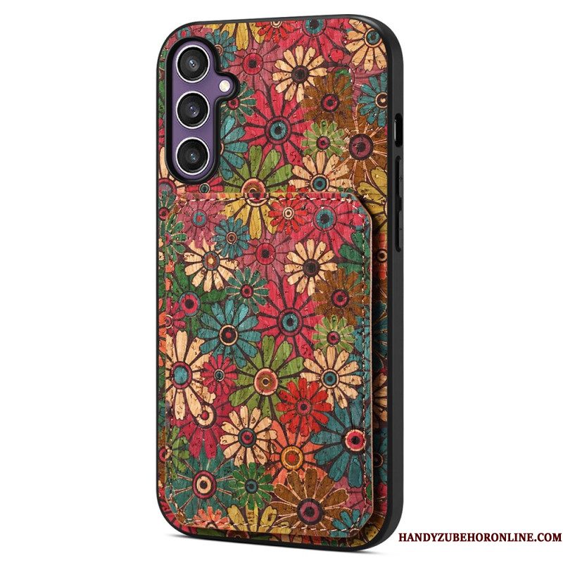 Hoesje Samsung Galaxy S25 5g Kaarthouder En Standaard Met Bloemenprint Bescherming Hoesje