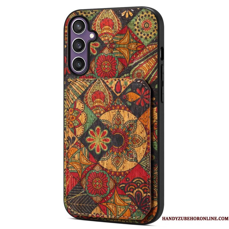 Hoesje Samsung Galaxy S25 5g Kaarthouder En Standaard Met Bloemenprint Bescherming Hoesje