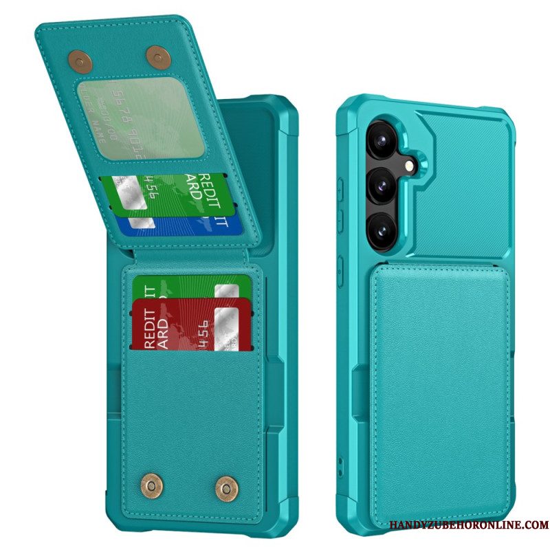 Hoesje Samsung Galaxy S25 5g Kaarthouder En Standaard Met Metallic Effect Bescherming Hoesje