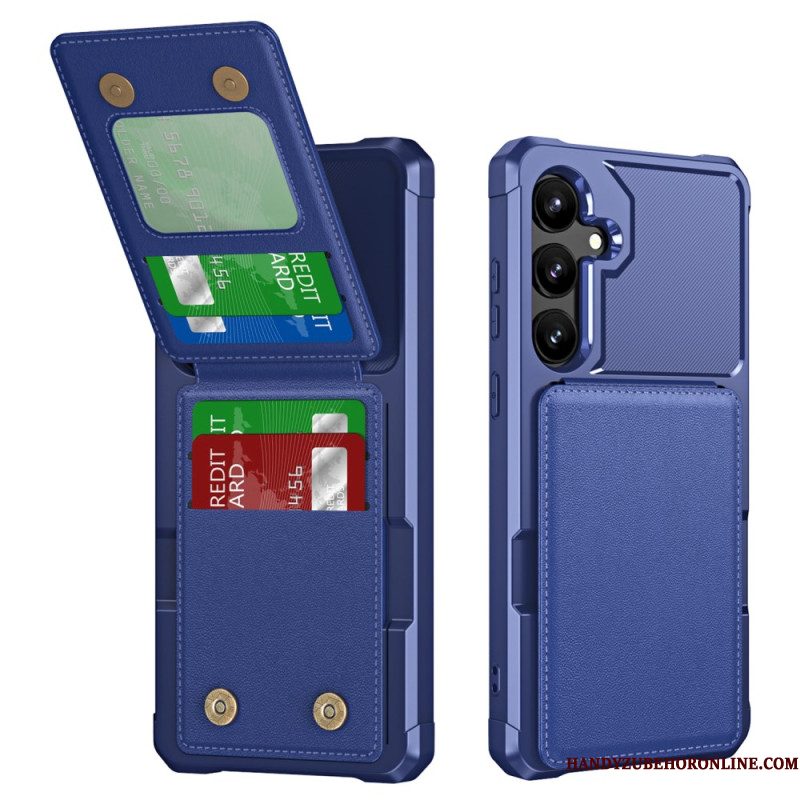 Hoesje Samsung Galaxy S25 5g Kaarthouder En Standaard Met Metallic Effect Bescherming Hoesje