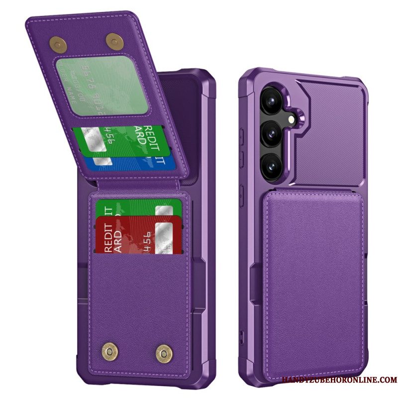 Hoesje Samsung Galaxy S25 5g Kaarthouder En Standaard Met Metallic Effect Bescherming Hoesje