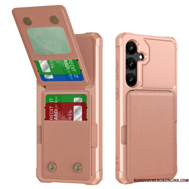 Hoesje Samsung Galaxy S25 5g Kaarthouder En Standaard Met Metallic Effect Bescherming Hoesje