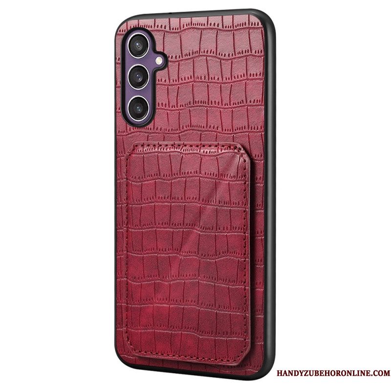 Hoesje Samsung Galaxy S25 5g Kaarthouder Met Krokodillenprint
