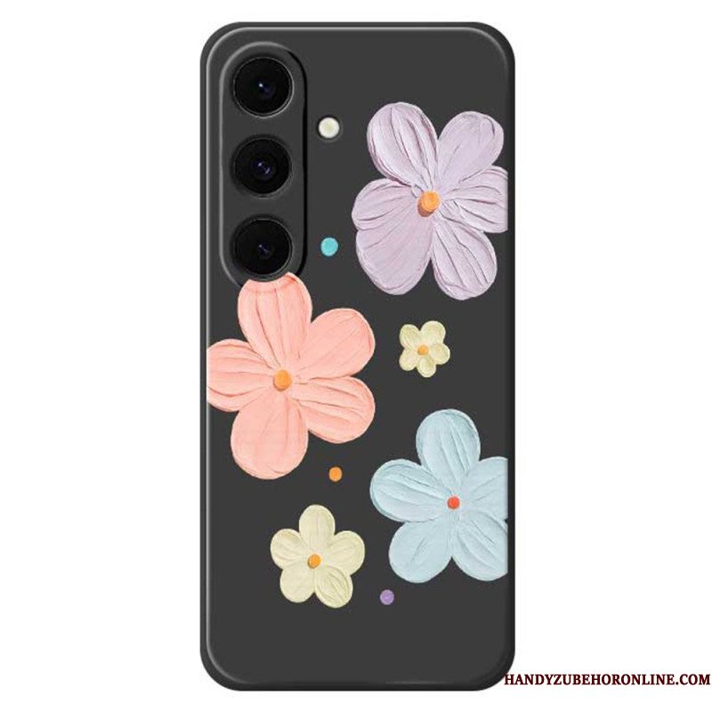 Hoesje Samsung Galaxy S25 Fe Siliconen Met Pastelkleurige Bloemen Bescherming Hoesje