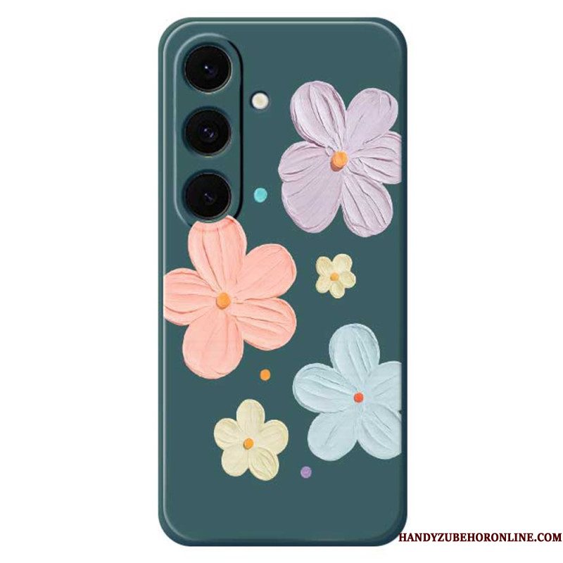 Hoesje Samsung Galaxy S25 Fe Siliconen Met Pastelkleurige Bloemen Bescherming Hoesje