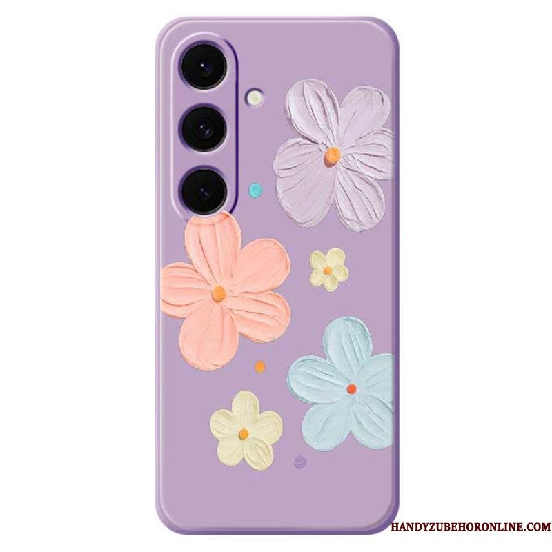 Hoesje Samsung Galaxy S25 Fe Siliconen Met Pastelkleurige Bloemen Bescherming Hoesje