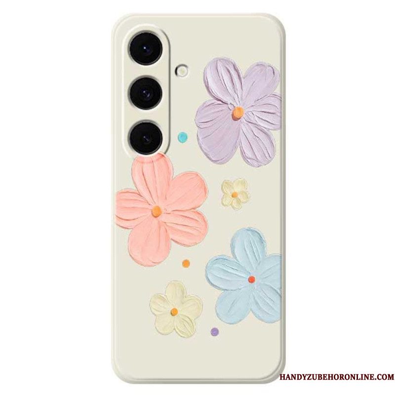 Hoesje Samsung Galaxy S25 Fe Siliconen Met Pastelkleurige Bloemen Bescherming Hoesje