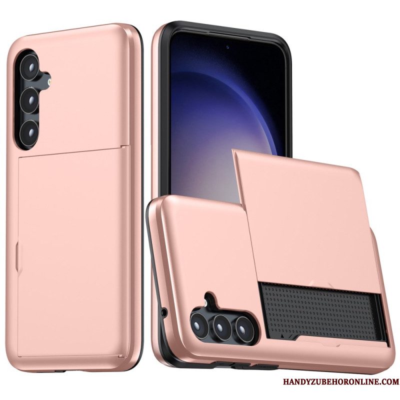 Hoesje Samsung Galaxy S25 Plus 5g Geïntegreerde Kaarthouder Met Metaaleffect Bescherming Hoesje