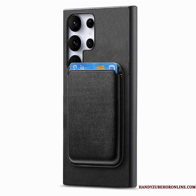 Hoesje Samsung Galaxy S25 Ultra 5g Afneembare Magnetische Kaarthouder In Suède-stijl