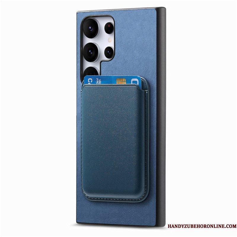 Hoesje Samsung Galaxy S25 Ultra 5g Afneembare Magnetische Kaarthouder In Suède-stijl