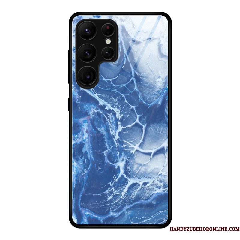 Hoesje Samsung Galaxy S25 Ultra 5g Gehard Glas Marmer Bescherming Hoesje