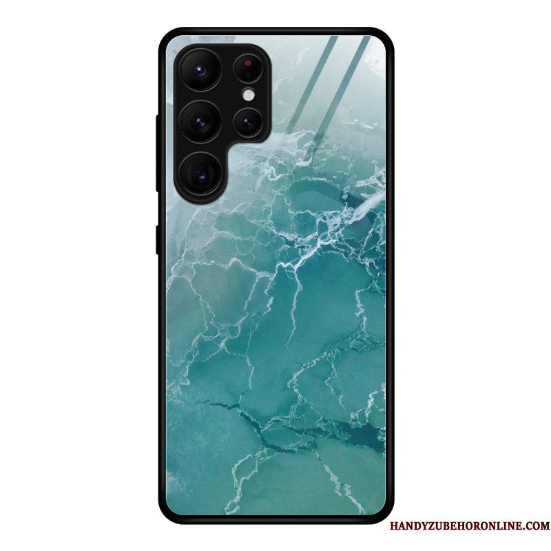 Hoesje Samsung Galaxy S25 Ultra 5g Gehard Glas Marmer Bescherming Hoesje