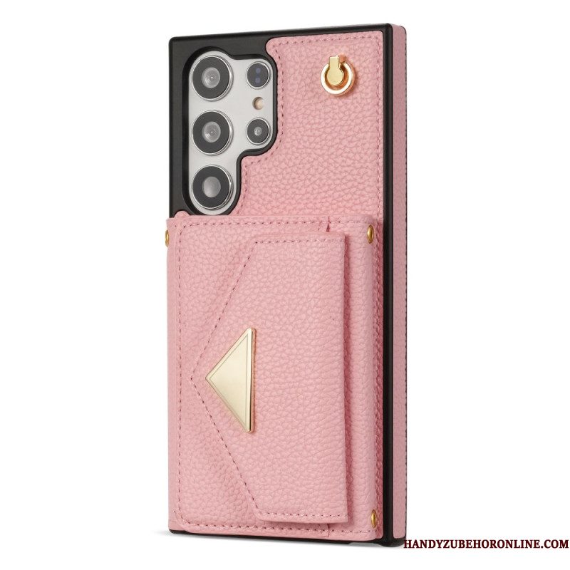 Hoesje Samsung Galaxy S25 Ultra 5g Lederlook Met Kaarthouder En Bandje