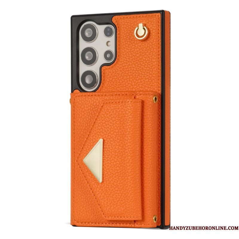 Hoesje Samsung Galaxy S25 Ultra 5g Lederlook Met Kaarthouder En Bandje