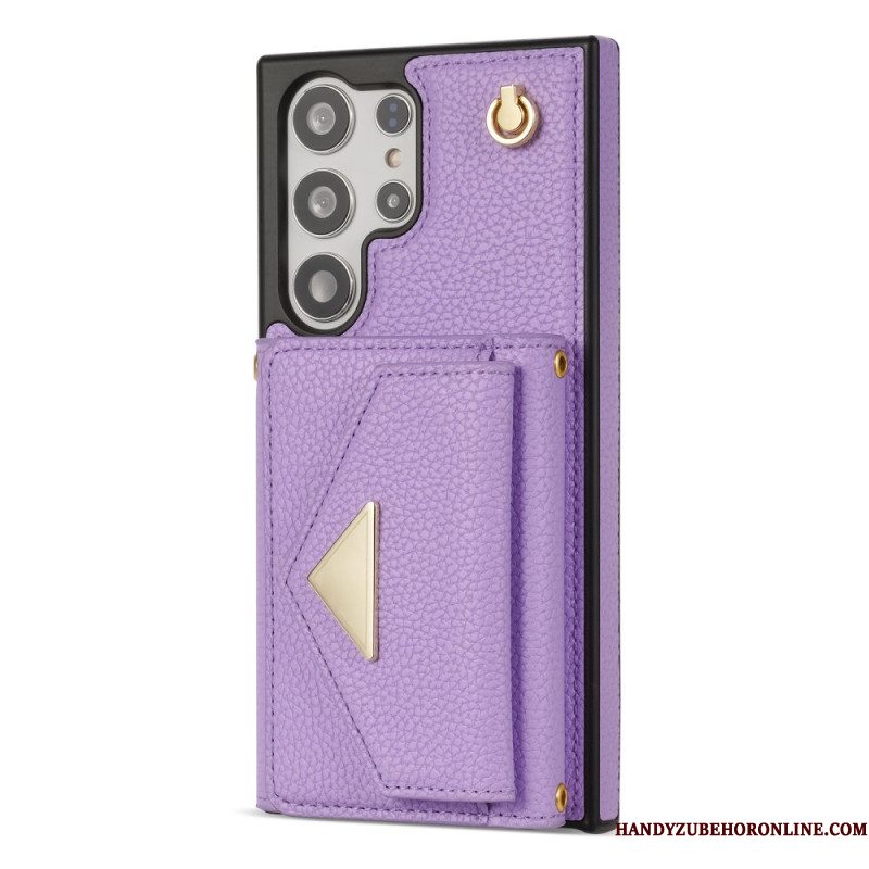 Hoesje Samsung Galaxy S25 Ultra 5g Lederlook Met Kaarthouder En Bandje