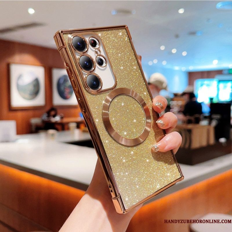 Hoesje Samsung Galaxy S25 Ultra 5g Magsafe-compatibel Met Glitter Bescherming Hoesje
