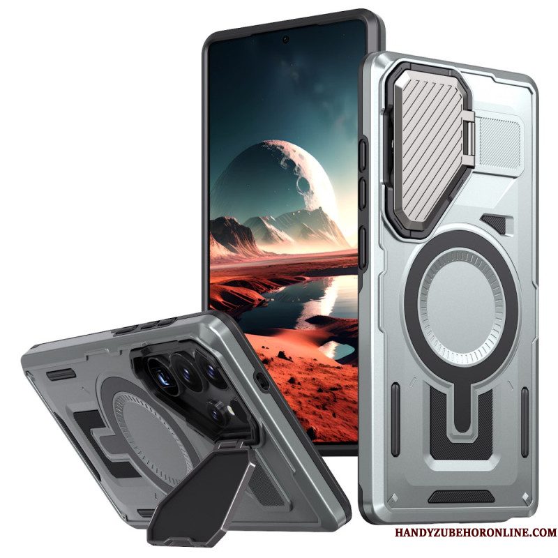 Hoesje Samsung Galaxy S25 Ultra 5g Metallic Effect Met Lenskap En Standaard Bescherming Hoesje