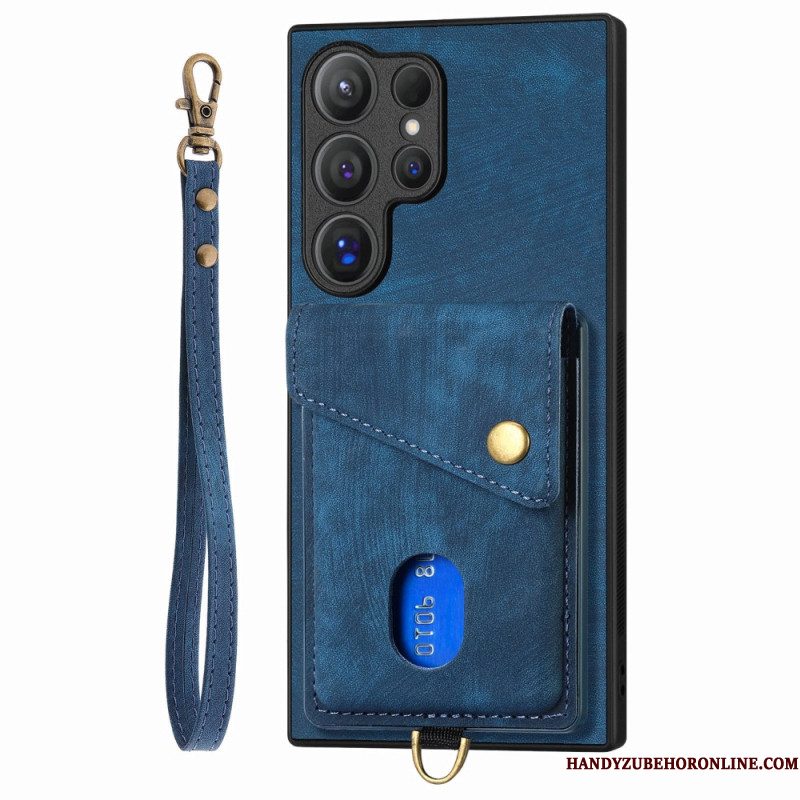 Hoesje Samsung Galaxy S25 Ultra 5g Suède-look Met Kaarthouder Standaard