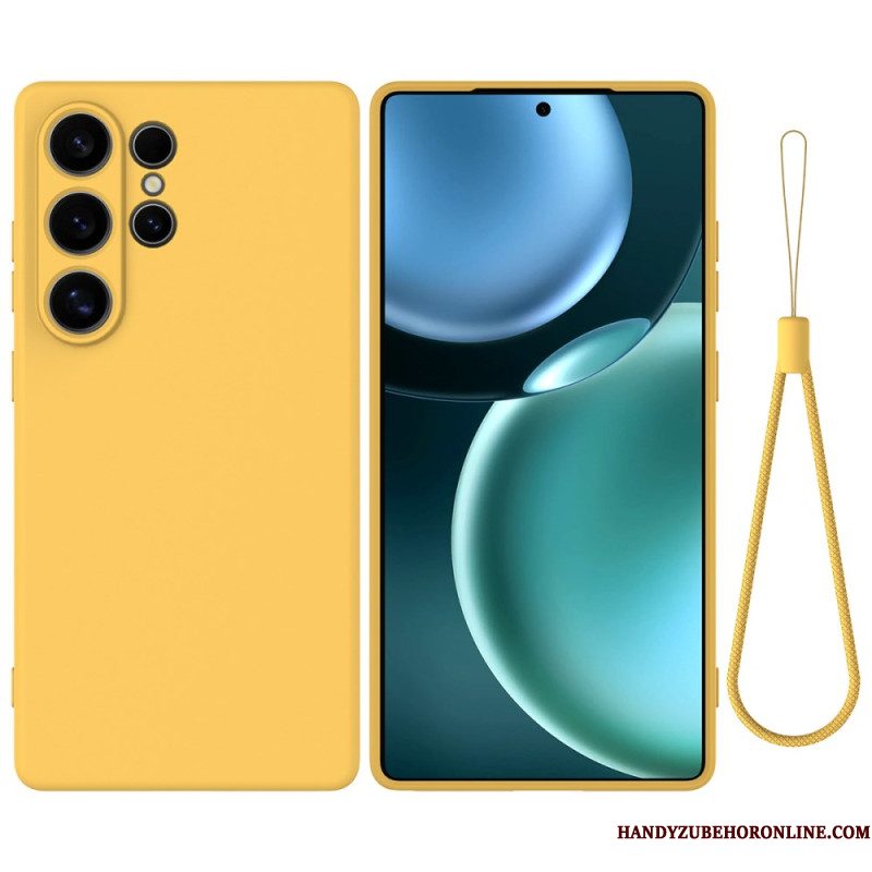 Hoesje Samsung Galaxy S25 Ultra 5g Vloeibare Siliconen Band Bescherming Hoesje