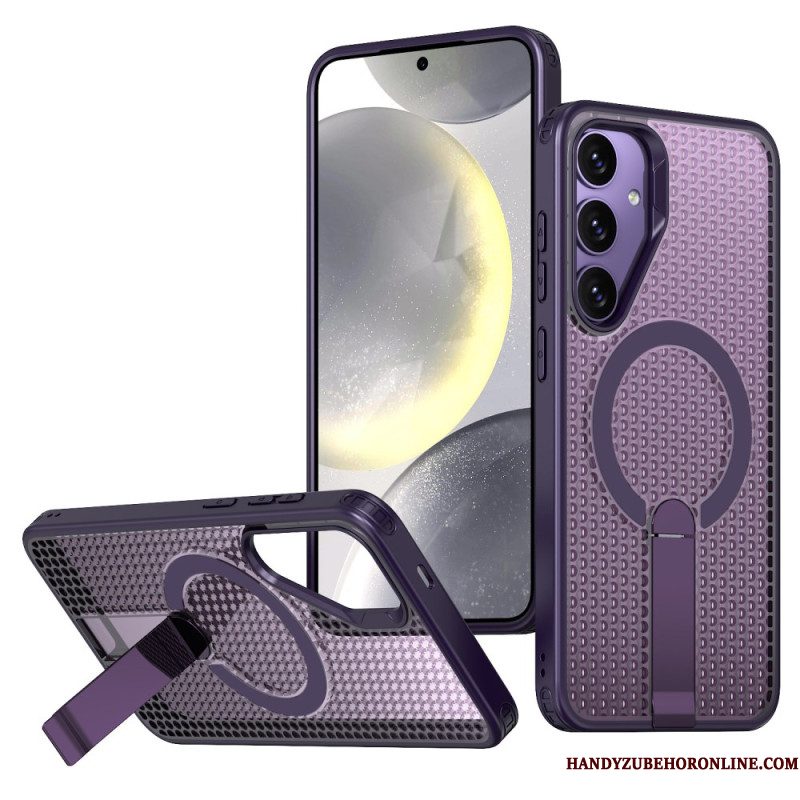 Hoesje Samsung Galaxy S26 Magnetisch Met Magnetische Standaard En Standaard Met Rasterstructuur Bescherming Hoesje