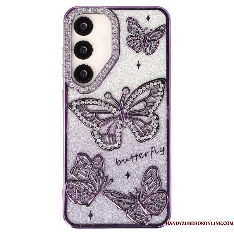 Hoesje Samsung Galaxy S26 Plus 3d-vlinders En Strass-steentjes
